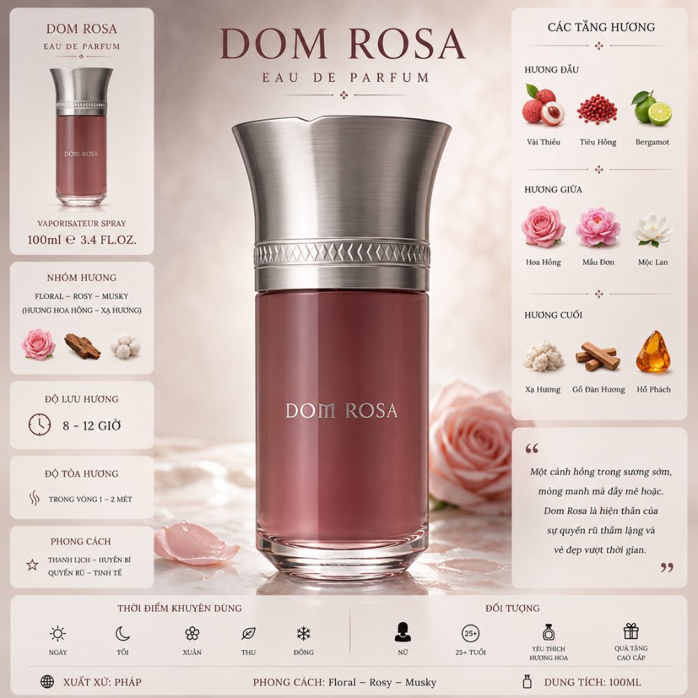 Thông tin Les Liquides Imaginaires Dom Rosa _ Tiến Perfume Thông tin Les Liquides Imaginaires Dom Rosa _ Tiến Perfume