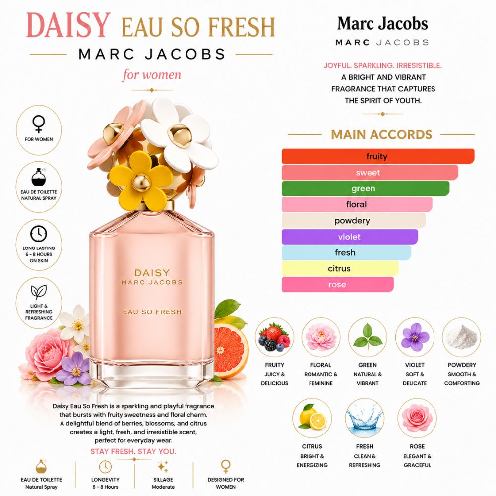 Marc Jacobs Daisy Eau So Fresh EDT 26 Mùi hương Nước hoa Marc Jacobs Daisy Eau So Fresh EDT _ Tiến Perfume