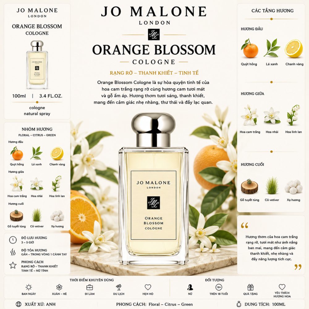 Jo Malone Orange Blossom Cologne 19 Thông tin Jo Malone Orange Blossom Cologne _ Tiến Perfume