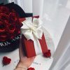 #QC2821 Hộp quà nước hoa Valentine đỏ nơ trắng lãng mạn giá tốt