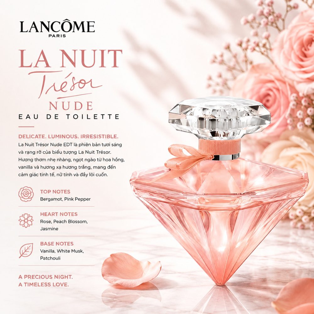 Lancome La Nuit Tresor Nude EDP 100ml 24 Authentic Perfume Lancome La Nuit Tresor Nude EDT _ Tiến Perfume