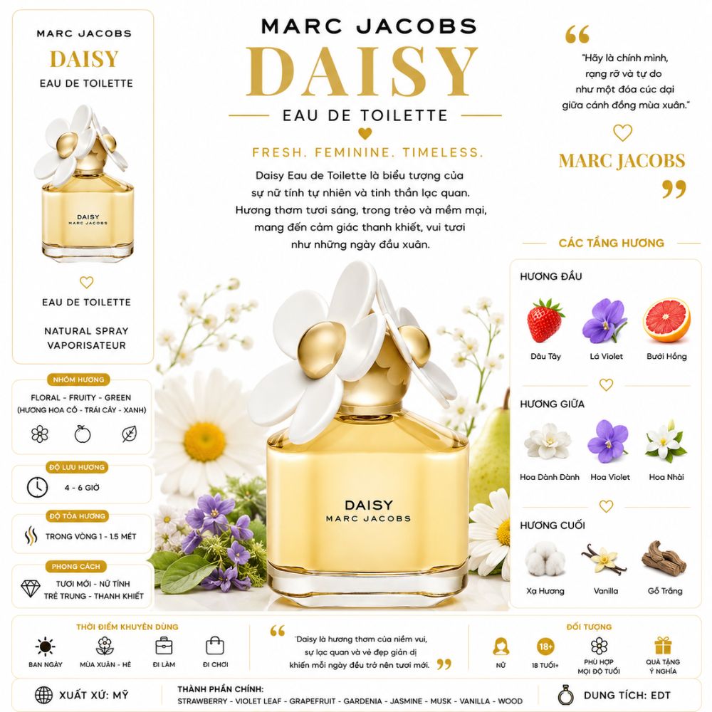 Marc Jacobs Daisy EDT 19 Thông tin Marc Jacob Daisy EDT _ Tiến Perfume