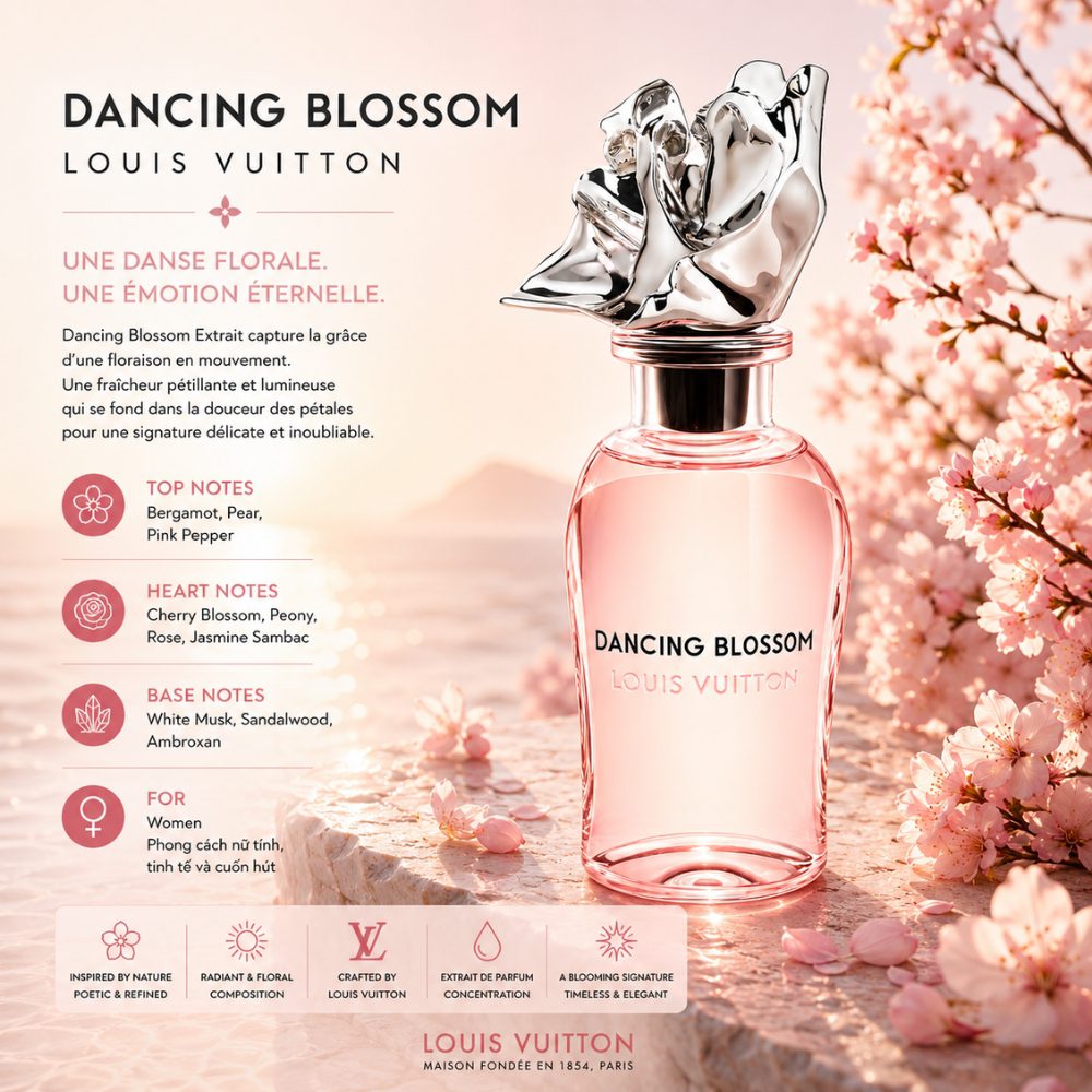 Louis Vuitton Dancing Blossom Extrait 23 Authentic Perfume Louis Vuitton Dancing Blossom Extrait _ Tiến Perfume