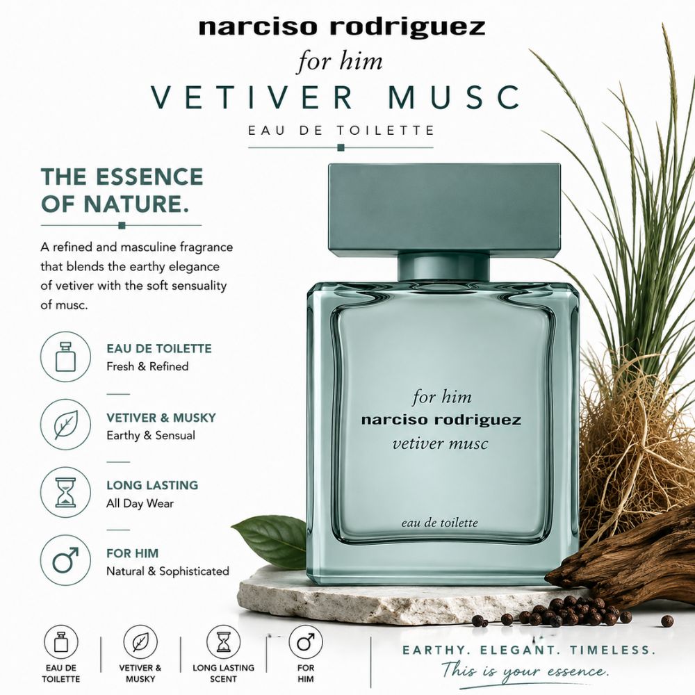 Narciso Rodriguez For Him Vetiver Musc EDT 23 Authentic Perfume Narciso For Him Vetiver Musc EDT _ Tiến Perfume