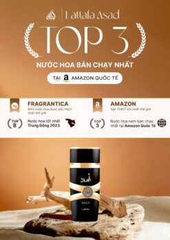 Lattafa Asad - top 3 nước hoa bán chạy amazon quốc tế