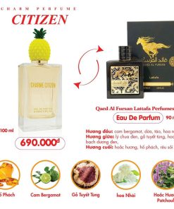 Mùi Charme Citizen giống mùi nước hoa Quaed Al Fursan Lattafa Perfume EDP 90ml