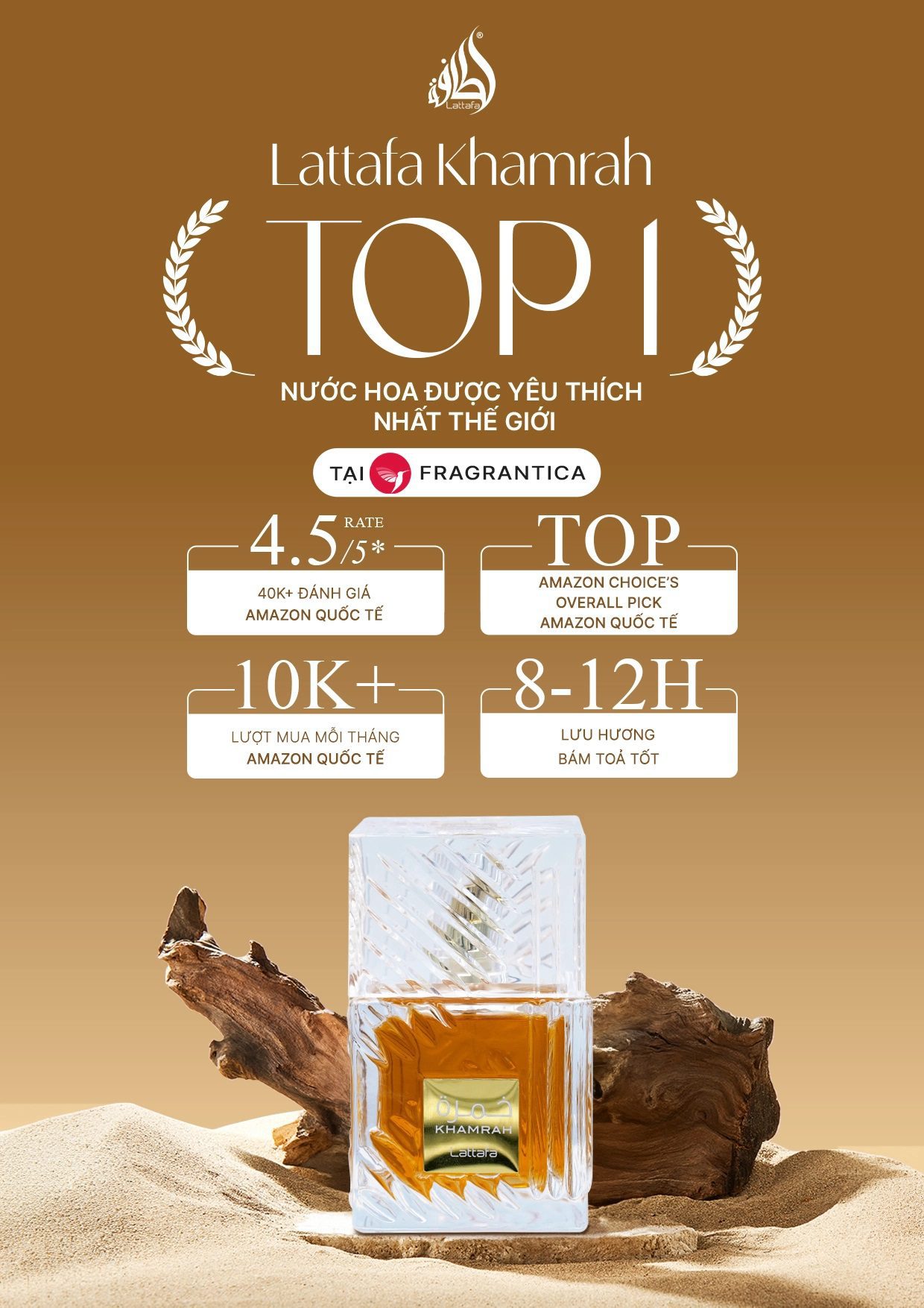 Top 1 nước hoa được yêu thích nhất fragrantica Lattafa Khamrah Top 1 nước hoa được yêu thích nhất fragrantica Lattafa Khamrah