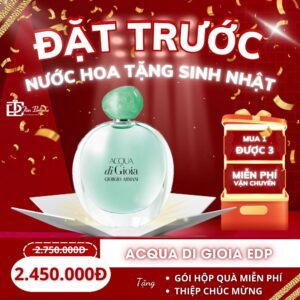 Combo quà tặng nước hoa sinh nhật - Acqua di Gioia EDP 100ml 1 Đặt trước nước hoa tặng sinh nhật - Acqua di Gioia EDP 100ml