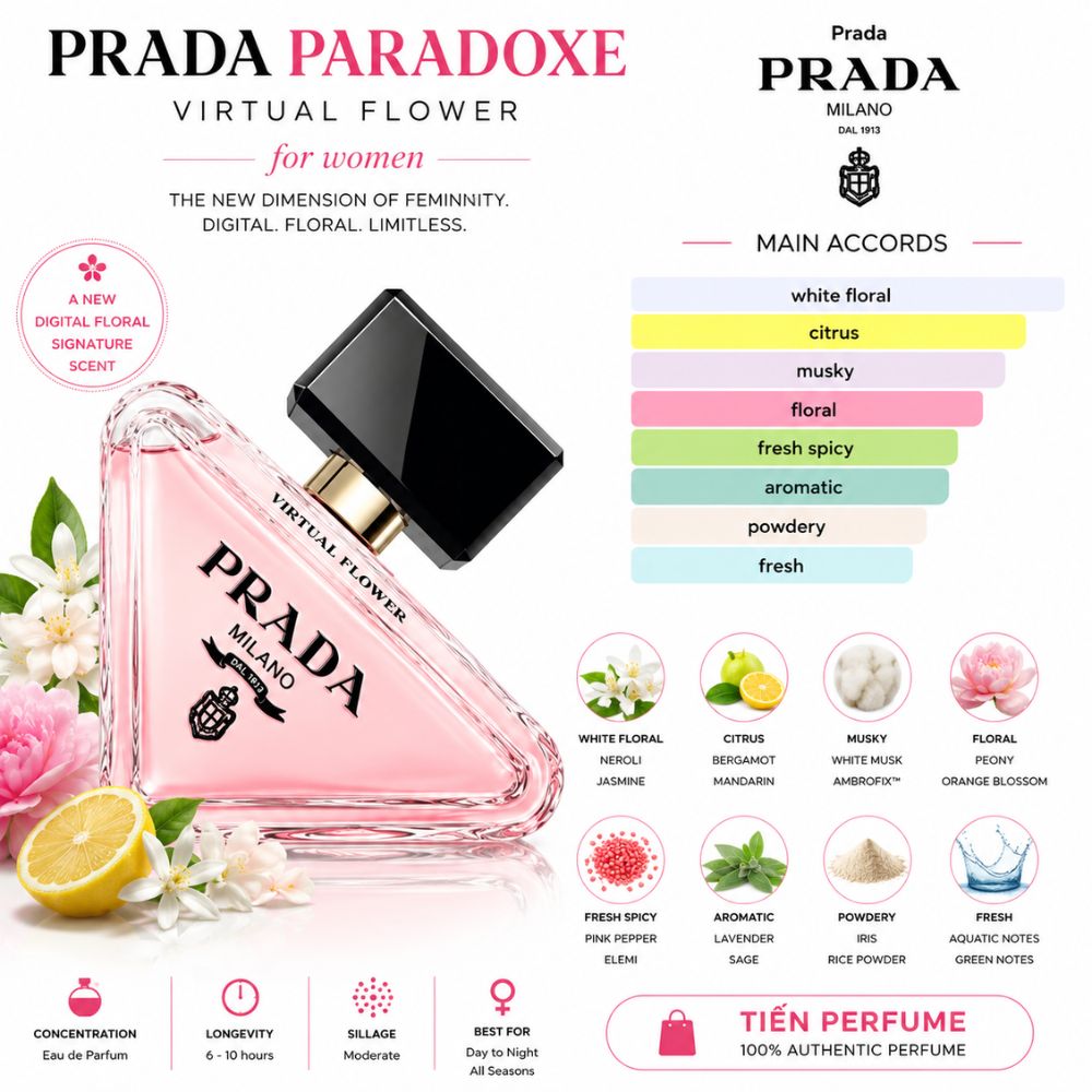Prada Paradoxe Virtual Flower EDP 23 Mùi hương Nước hoa Prada Paradoxe Virtual Flower EDP _ Tiến Perfume