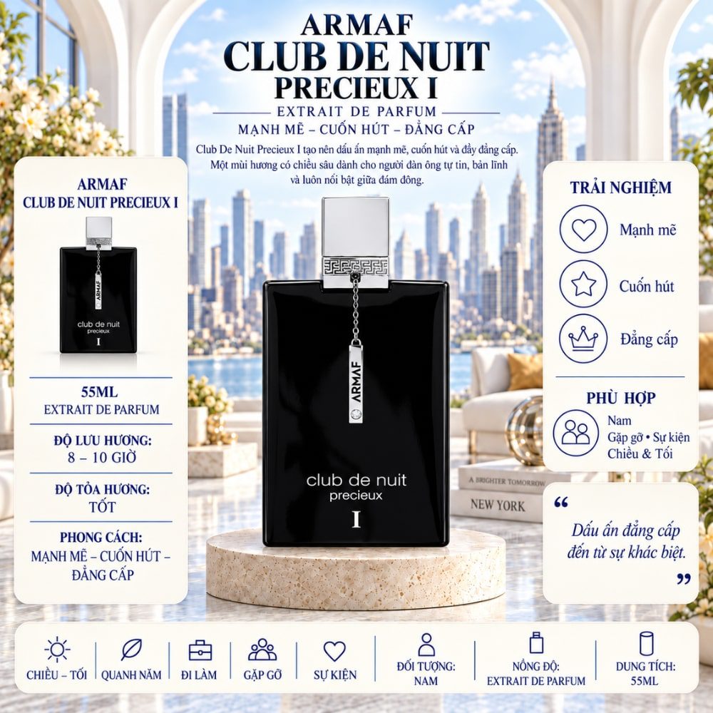 Armaf Club de Nuit Precieux 1 17 Thông tin Armaf Club De Nuit Precieux I Extrait De Parfum _ Tiến Perfume