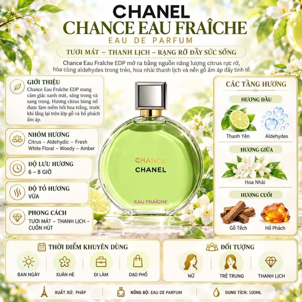 Chanel Chance Eau Fraiche EDP 19 Thông tin Chanel Chance Eau Fraiche EDP _ Tiến Perfume