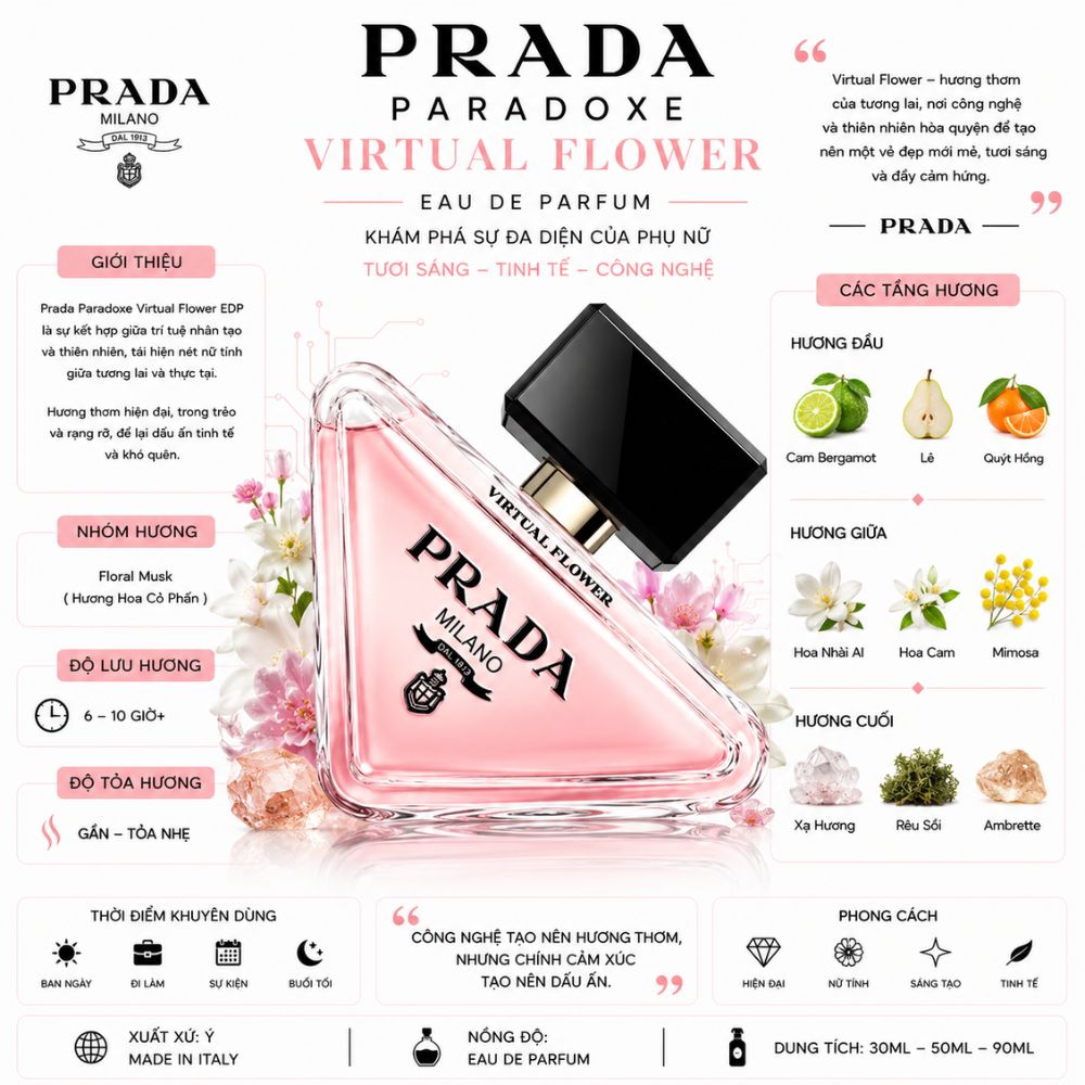 Prada Paradoxe Virtual Flower EDP 17 Thông tin Prada Paradoxe Virtual Flower EDP _ Tiến Perfume