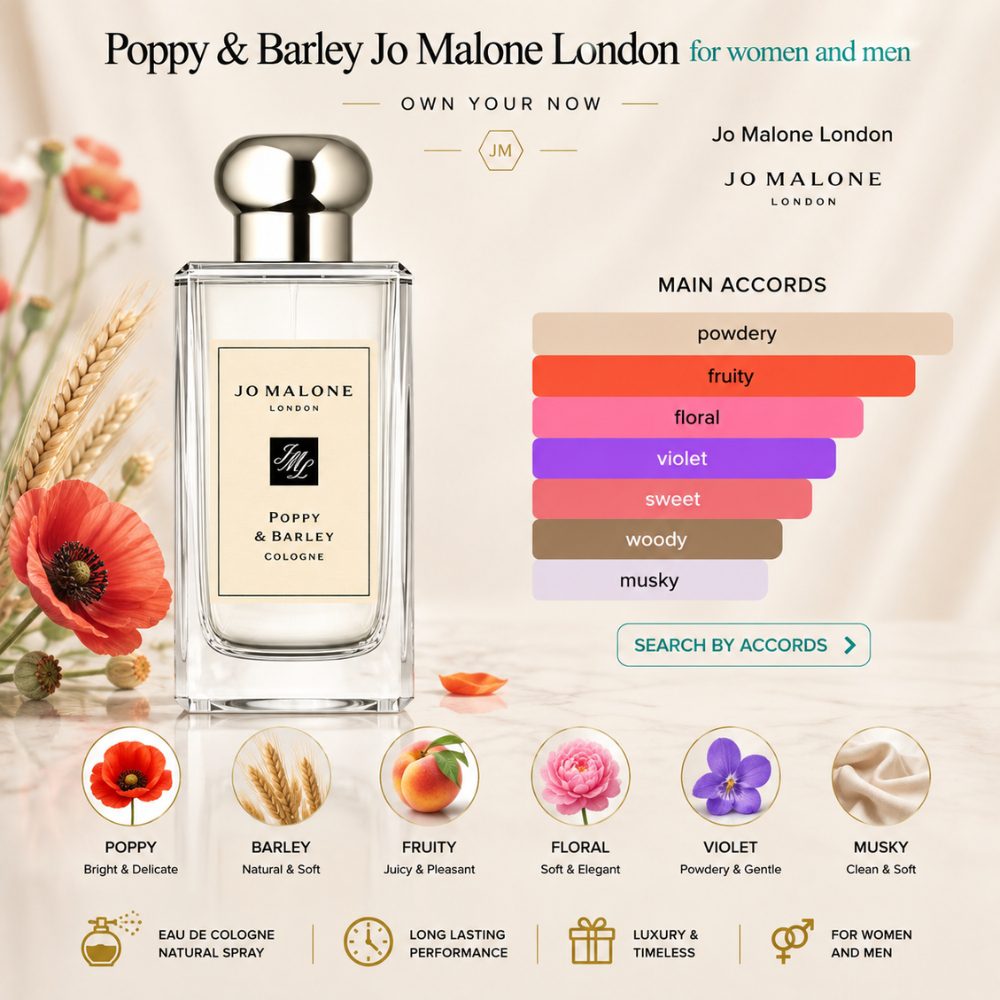 Jo Malone Poppy & Barley Cologne 27 Mùi hương Nước hoa Jo Malone Poppy & Barley Cologne _ Tiến Perfume