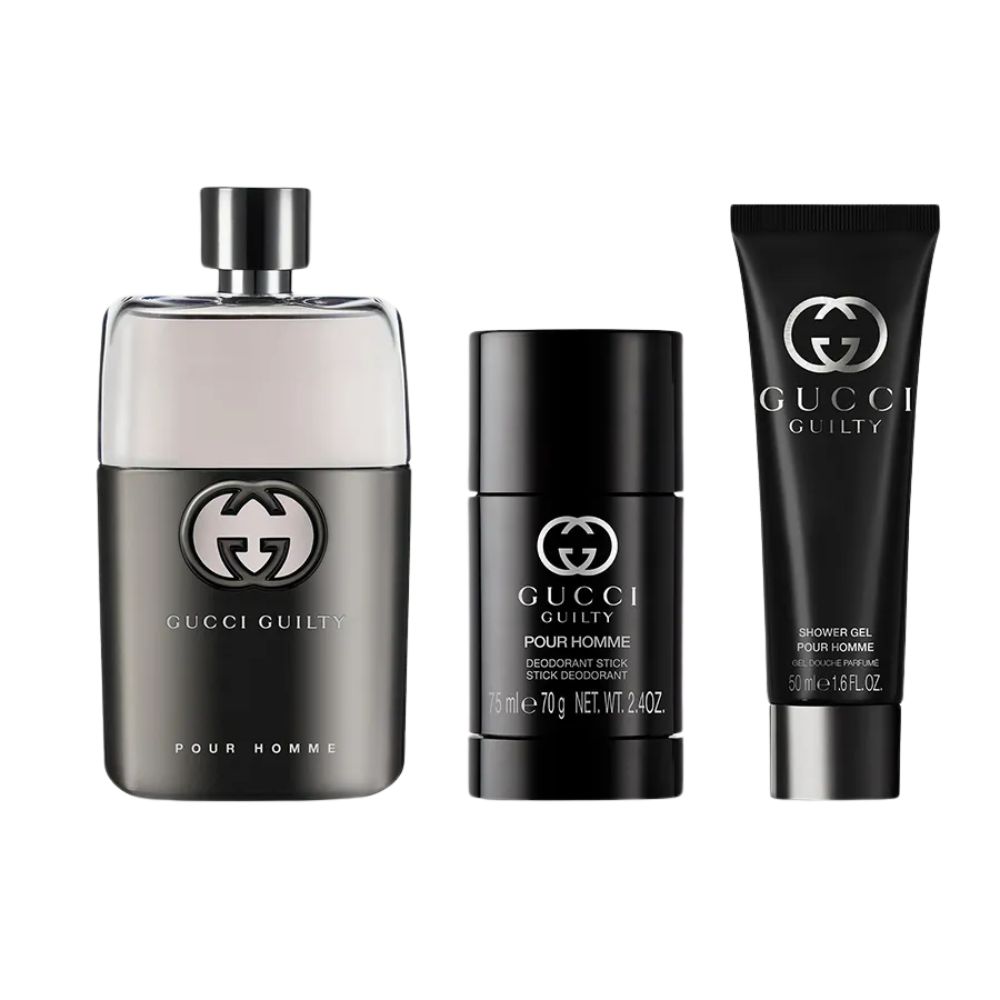 Set Nước Hoa Nam Gucci Guilty Pour Homme 3 Món (EDT 90ml + Deostick 75ml + Sữa Tắm) 2 Set Nước Hoa Gucci Guilty Pour Homme 3pcs (EDT 90ml + LKM 75ml + Sữa Tắm)_ Tiến Perfume