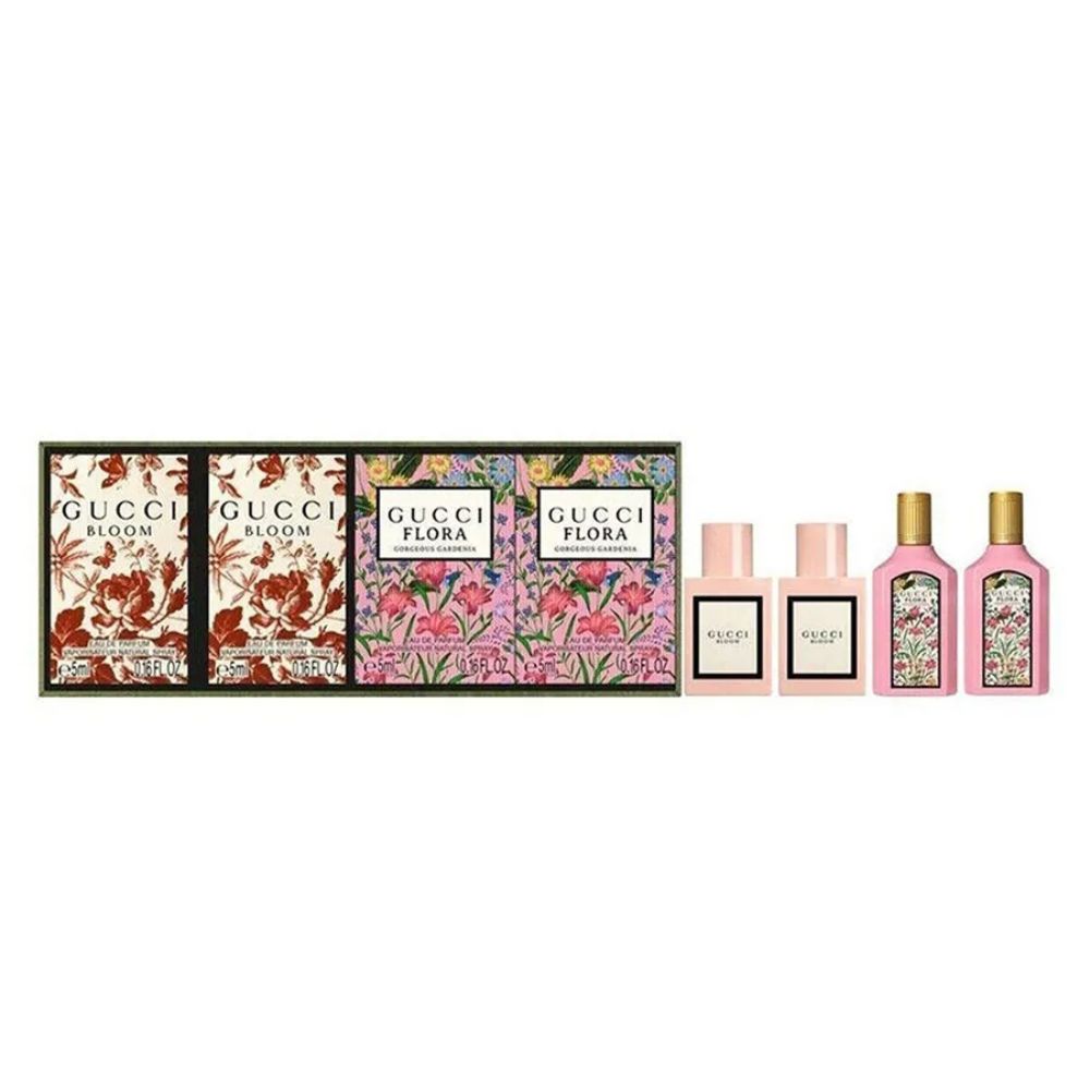 Set Nước Hoa Nữ Gucci Bloom + Flora Gorgeous Gardenia EDP (4 x 5ml) 1 Set Nước Hoa Nữ Gucci Bloom + Flora Gorgeous Gardenia EDP 4pcs _ Tiến Perfume