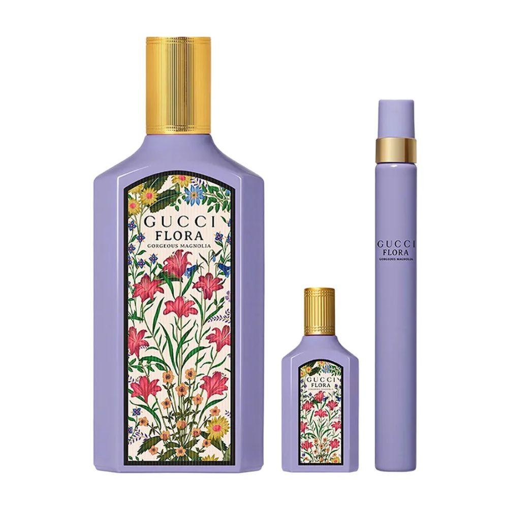 Giftset Gucci Flora Gorgeous Magnolia EDP 100ml 3pcs 2 Set Nước Hoa Nữ Gucci Flora Gorgeous Magnolia EDP (100ml + 10ml + 5ml) _ Tiến Perfume