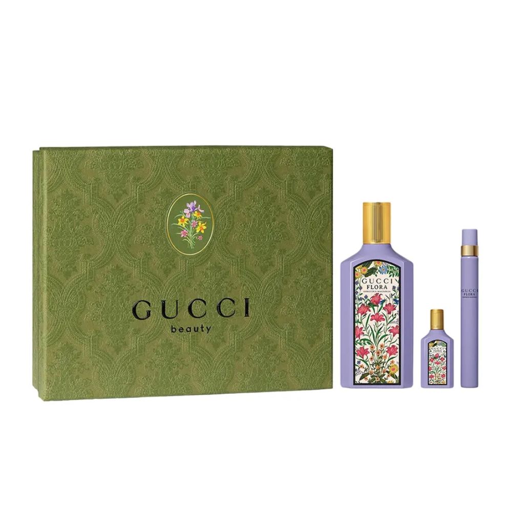 Giftset Gucci Flora Gorgeous Magnolia EDP 100ml 3pcs 1 Set Nước Hoa Nữ Gucci Flora Gorgeous Magnolia EDP (100ml + Mini 10ml + 5ml) _ Tiến Perfume