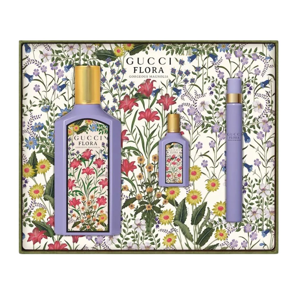 Set Nước Hoa Nữ Gucci Flora Gorgeous Magnolia EDP Gift Set 3 Món (100ml + 10ml + 5ml) _ Tiến Perfume