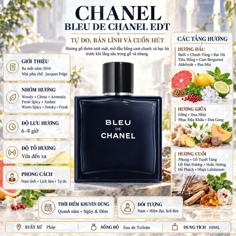 Bleu de Chanel EDT 21 Thông tin Chanel Bleu De Chanel EDT _ Tiến Perfume