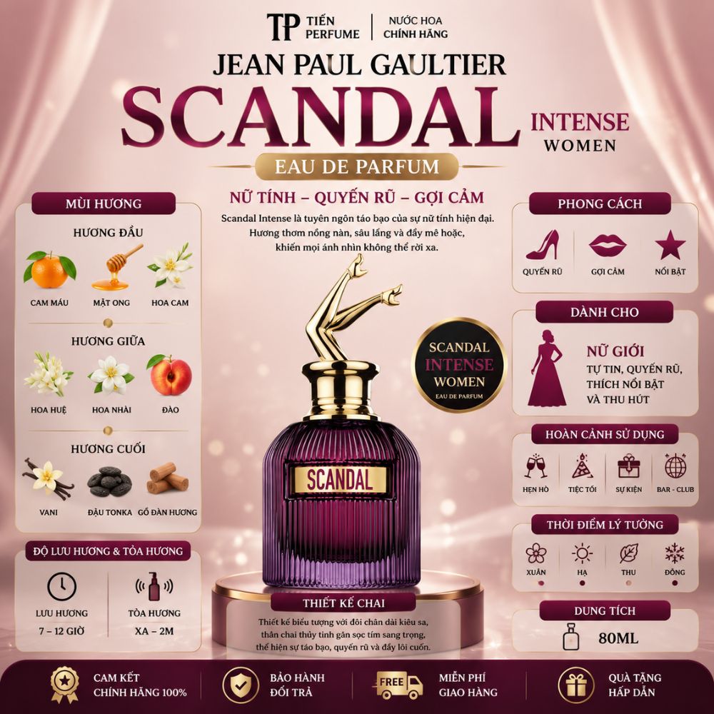 Jean Paul Gaultier Scandal EDP Intense 15 Thông tin Jean Paul Gaultier Scandal Intense ( Scandal tím nữ) _ Tiến Perfume