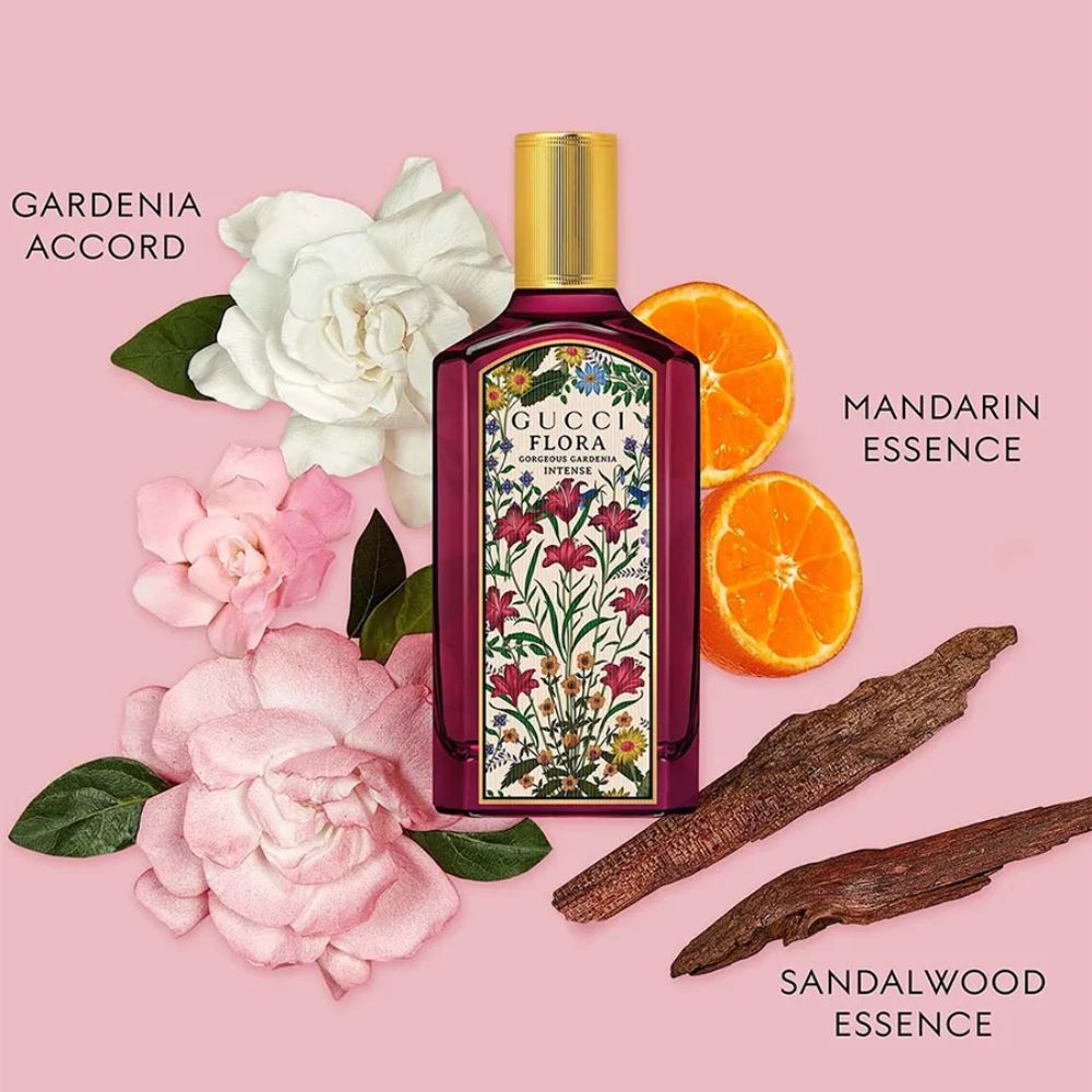 Gucci Flora Gorgeous Gardenia EDP Intense 10 1 Nước hoa Gucci Flora Gorgeous Gardenia EDP Intense 100ml 2025 - Gucci Flora hồng đậm_ Tiến Perfume
