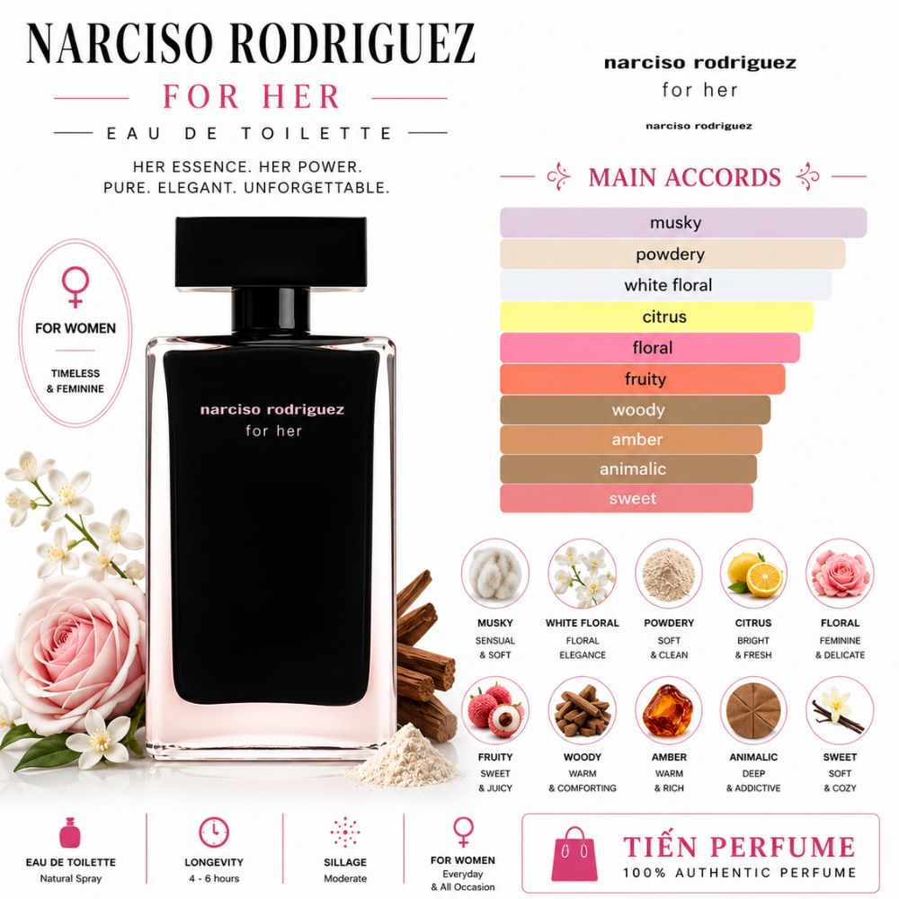 Narciso Rodriguez For Her EDT 100ml 30 Mùi hương Nước hoa Narciso For Her EDT _ Tiến Perfume