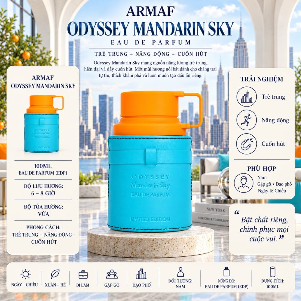 Armaf Odyssey Mandarin Sky Man Limited Edition 17 Thông tin Armaf Odyssey Mandarin Sky _ Tiến Perfume