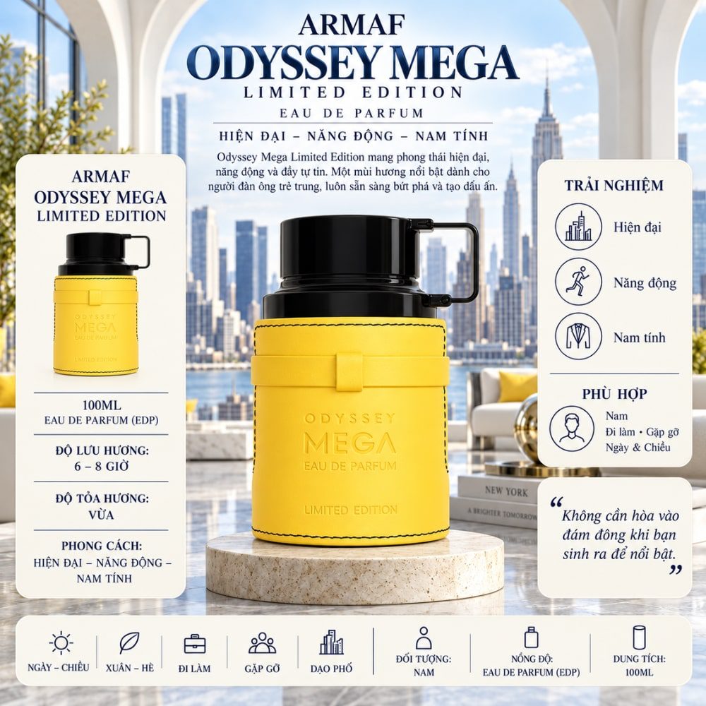Armaf Odyssey Mega EDP 17 Thông tin Armaf Odyssey Mega Limited Edition _ Tiến Perfume