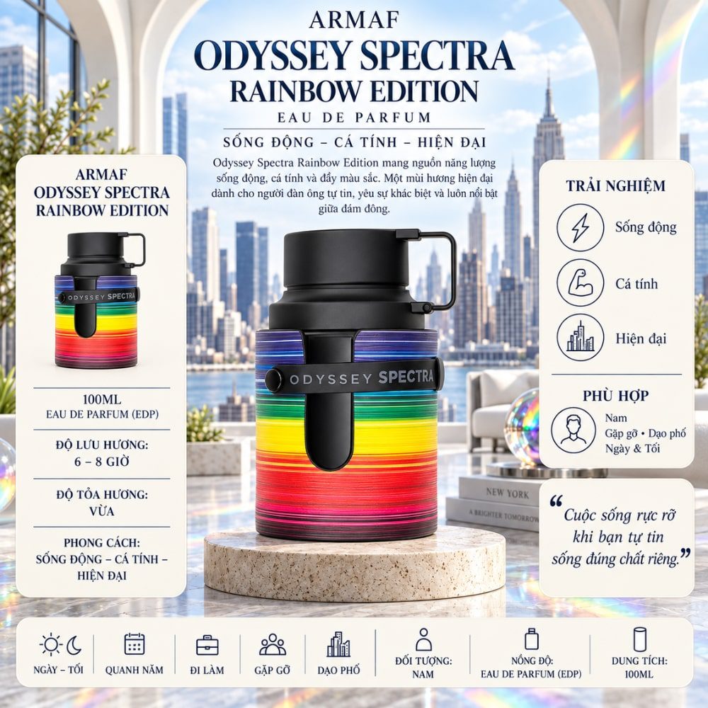 Armaf Odyssey Spectra Rainbow Edition EDP 17 Thông tin Armaf Odyssey Spectra Rainbow Edition _ Tiến Perfume
