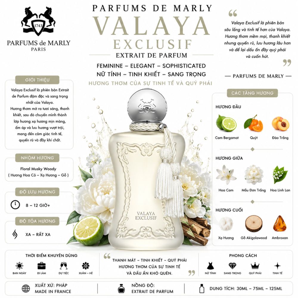 Parfums De Marly Valaya Exclusif 19 Thông tin Parfums De Marly Valaya Exclusif _ Tiến Perfume