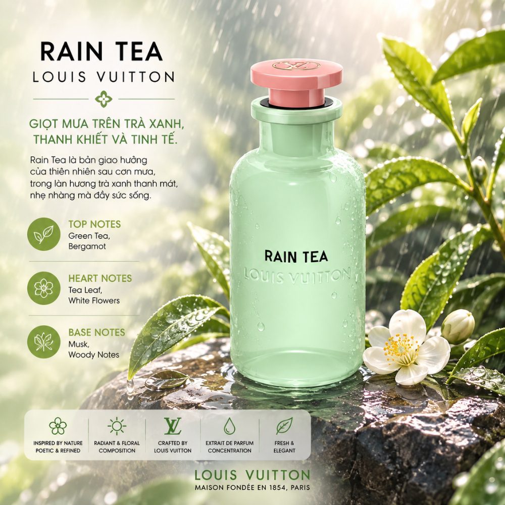 Louis Vuitton Rain Tea EDP 100ml 38 Authentic Perfume Louis Vuitton Rain Tea _ Tiến Perfume