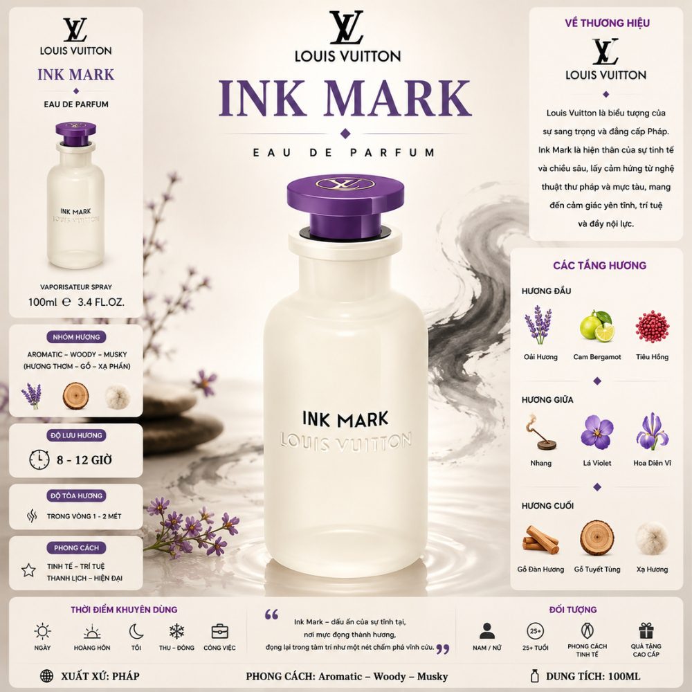 Louis Vuitton Ink Mark EDP 100ml 29 Thông tin Louis Vuitton Ink Mark _ Tiến Perfume