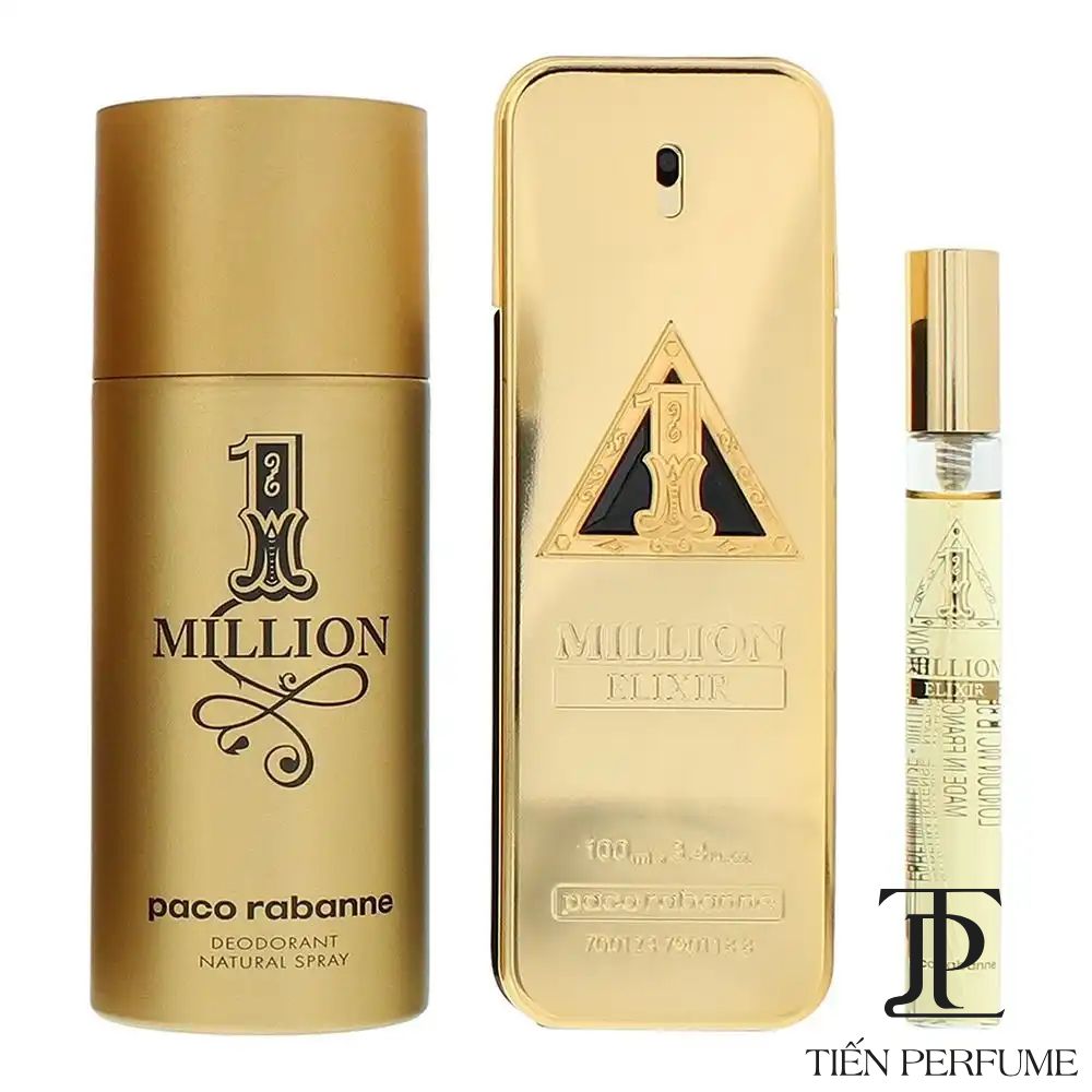 Set Nước Hoa Paco Rabanne 1 Million Elixir 100ml + 10ml + Xịt khử mùi 4 Ảnh thật Set Nước Hoa Paco Rabanne 1 Million Elixir 100ml + 10ml + Xịt khử mùi _ Tiến Perfume