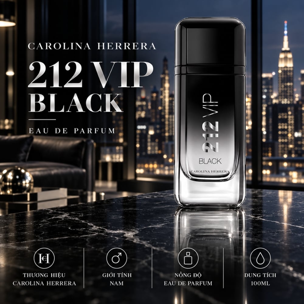 Carolina Herrera 212 Vip Black 23 Authentic Perfume Carolina Herrera 212 Vip Black _ Tiến Perfume