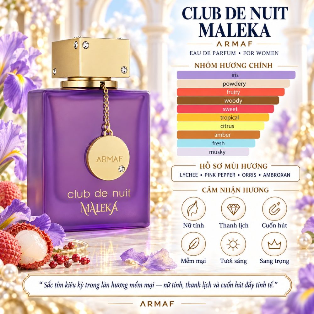 Club De Nuit Maleka EDP 105ml 23 Mùi hương Nước hoa Armaf Club De Nuit Maleka EDP _ Tiến Perfume
