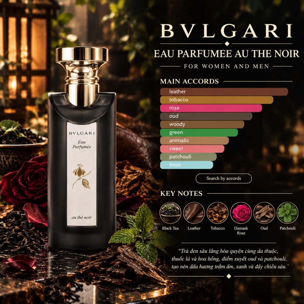 Bvlgari Eau Parfumee Au Thé Noir 26 Mùi hương Nước hoa Bvlgari Eau Parfumee Au Thé Noir _ Tiến Perfume