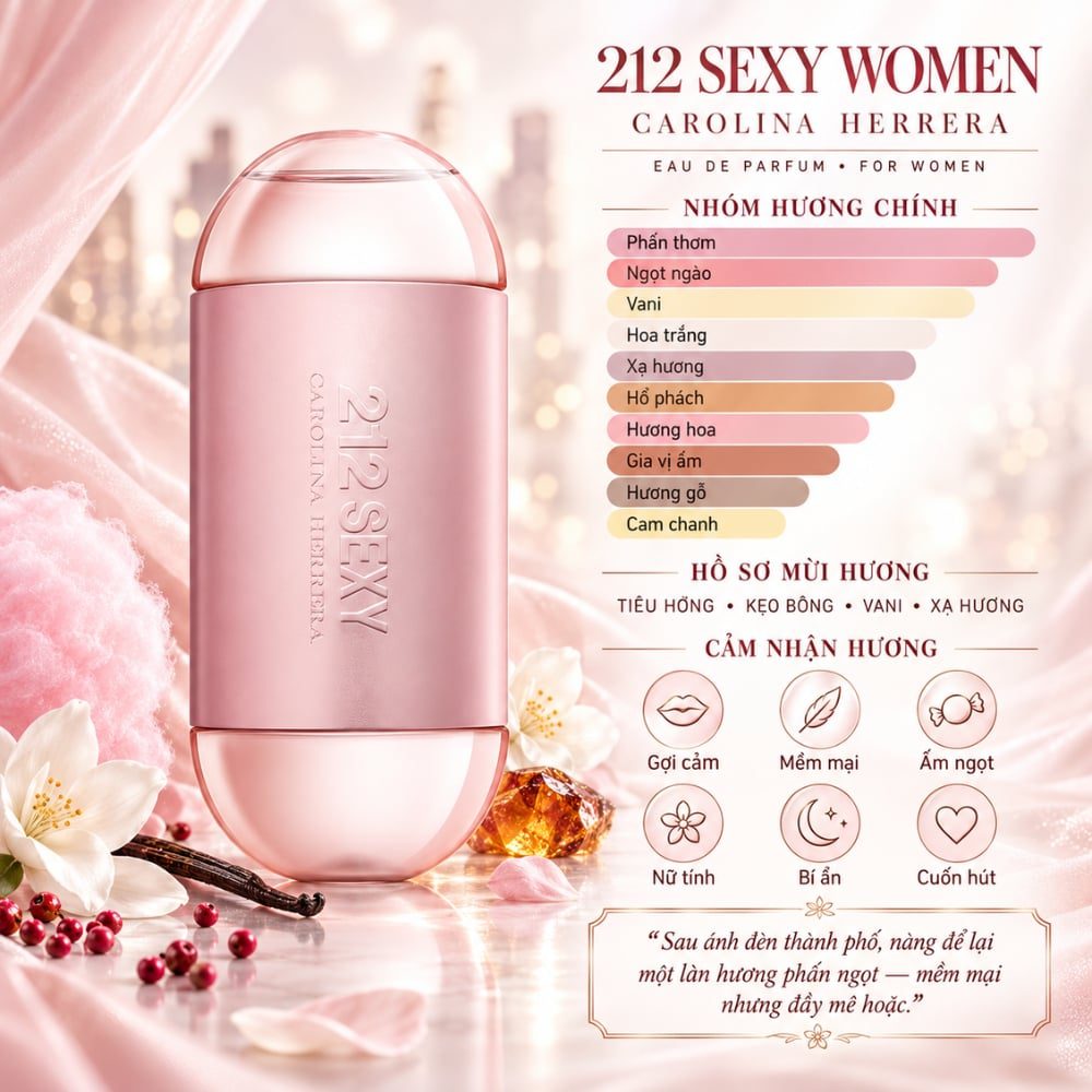 Carolina Herrera 212 Sexy Women 23 Mùi hương Nước hoa Carolina Herrera 212 Sexy Women _ Tiến Perfume