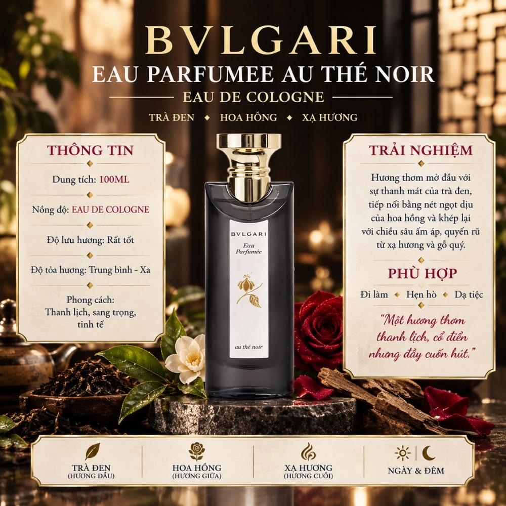 Bvlgari Eau Parfumee Au Thé Noir 19 Thông tin Bvlgari Eau Parfumee Au Thé Noir _ Tiến Perfume