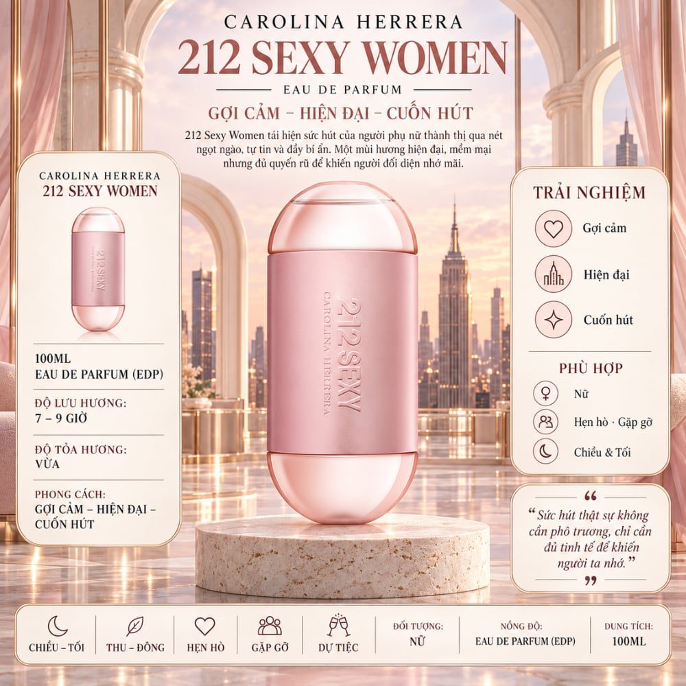 Carolina Herrera 212 Sexy Women 17 Thông tin Carolina Herrera 212 Sexy Women _ Tiến Perfume