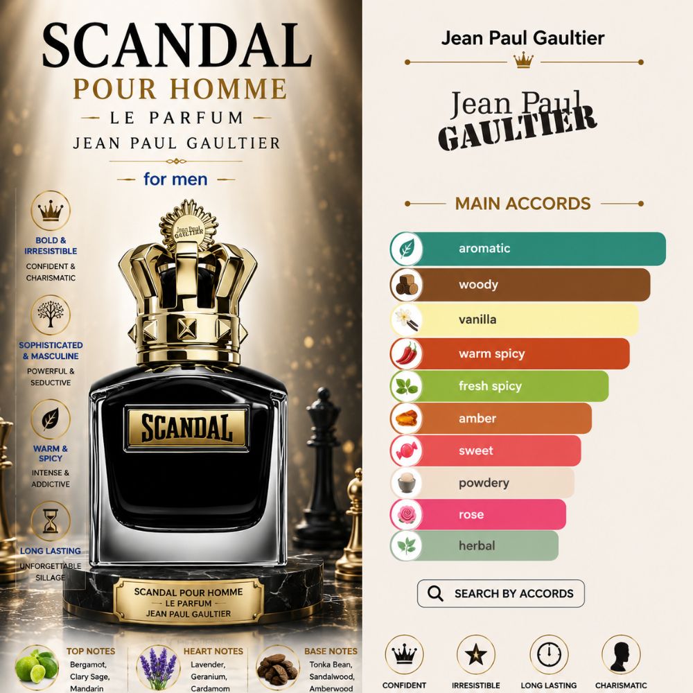 Mùi hương Nước hoa Jean Paul Gaultier Scandal Pour Homme Le Parfum EDP Intense 100ml _ Tiến Perfume Mùi hương Nước hoa Jean Paul Gaultier Scandal Pour Homme Le Parfum EDP Intense 100ml _ Tiến Perfume