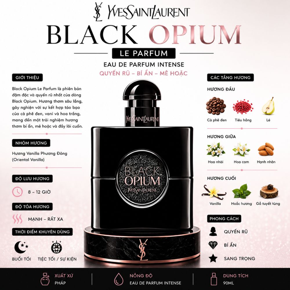 Yves Saint Laurent Black Opium Le Parfum 19 Thông tin Black Opium Le Parfum Yves Saint Laurent _ Tiến Perfume