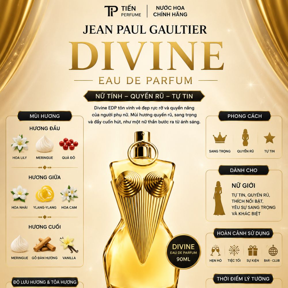 Jean Paul Gaultier Divine EDP 15 Thông tin Jean Paul Gaultier Divine EDP 100ml _ Tiến Perfume