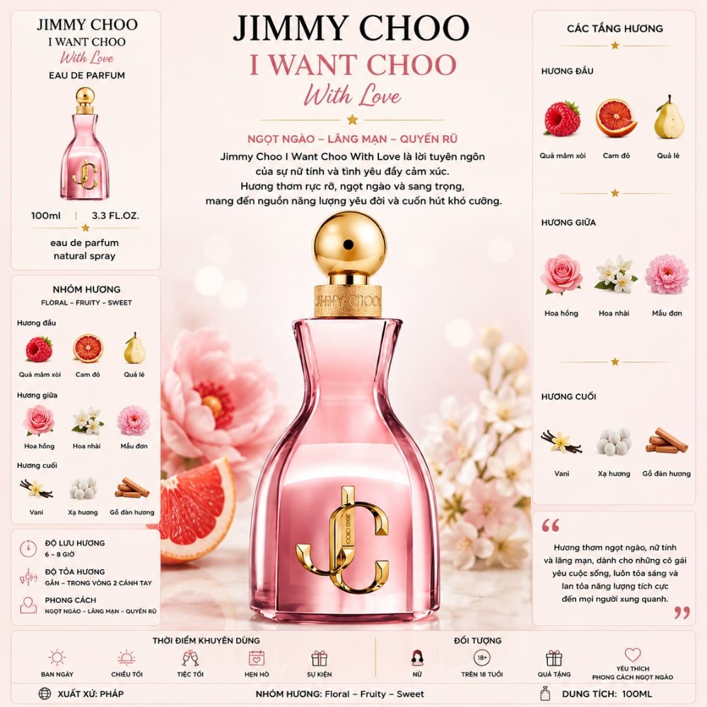 Jimmy Choo I Want Choo With Love 21 Thông tin Jimmy Choo I Want Choo With Love _ Tiến Perfume