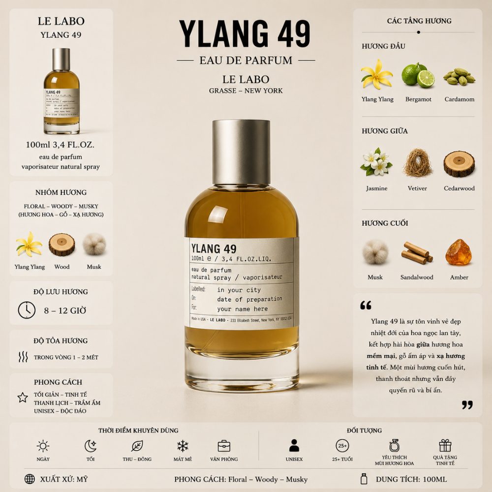 Le Labo Ylang 49 19 Thông tin Le Labo Ylang 49 _ Tiến Perfume