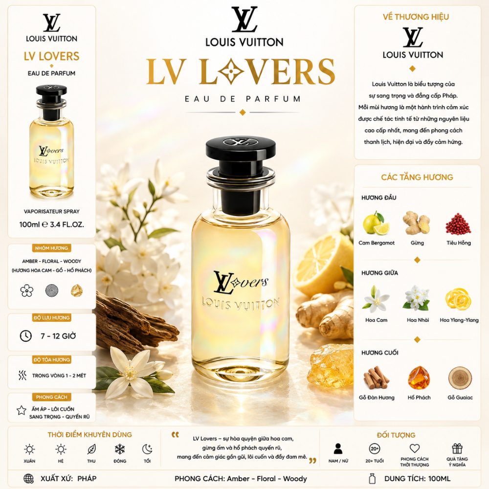 Louis Vuitton LV Lovers EDP 100ml 17 Thông tin Louis Vuitton LV Lovers EDP _ Tiến Perfume