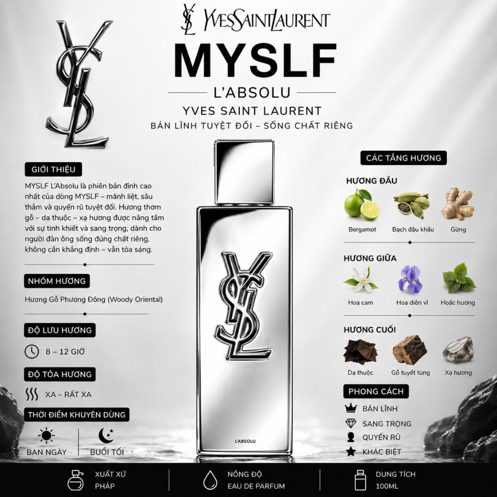 Yves Saint Laurent YSL MYSLF L’Absolu 17 Thông tin MYSLF L’Absolu Yves Saint Laurent _ Tiến Perfume