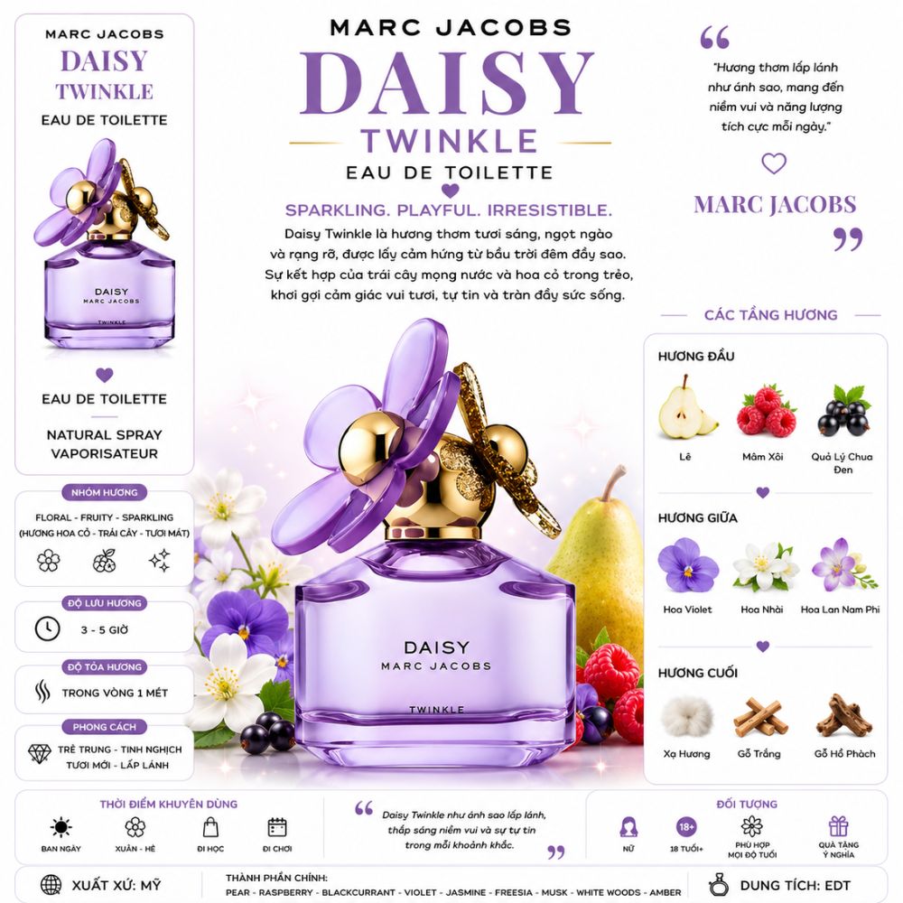 Marc Jacobs Daisy Twinkle EDT 21 Thông tin Marc Jacobs Daisy Twinkle EDT _ Tiến Perfume