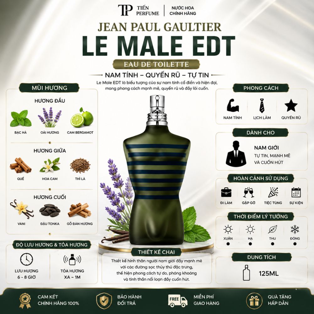 Jean Paul Gaultier Le Male Aviator Limited Edition 17 Thông tin Nước hoa Jean Paul Le Male Aviator Limited Edition EDT 125ml _ Tiến Perfume