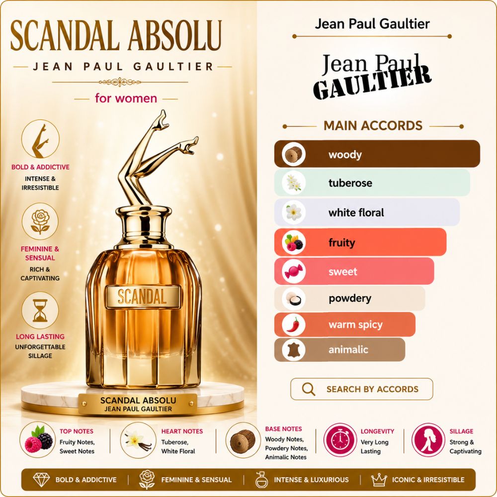 Jean Paul Gaultier Scandal Absolu For Woman EDP 21 Mùi hương Nước hoa Jean Paul Gaultier Scandal Absolu For Woman EDP 80ml (Scandal Absolu Nữ) _ Tiến Perfume