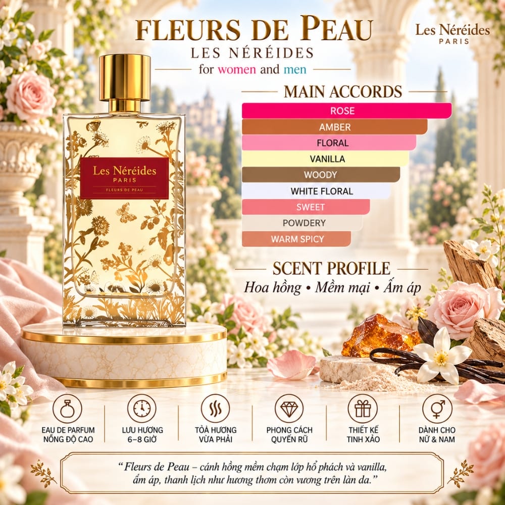 Les Nereides Fleurs de Peau EDP 23 Mùi hương Nước hoa Les Nereides Fleurs de Peau _ Tiến Perfume